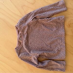 H&M Dusty Mauve Long Sleeve Tee with Black Heart Print